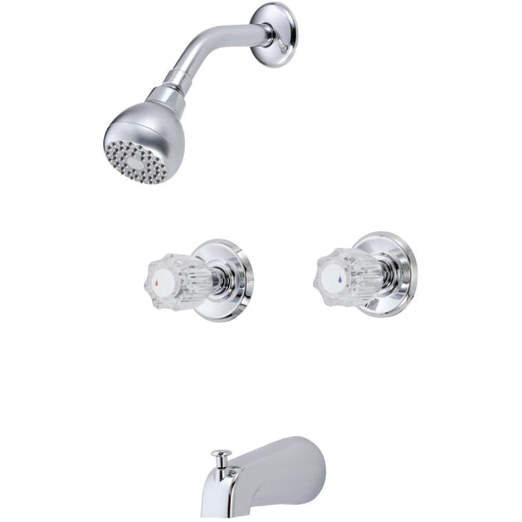 Kaveri 2 Handle Tub & Shower Faucet - Chrome