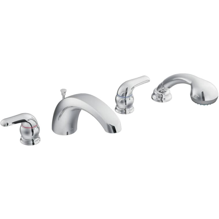 Adler 2 Handle Roman Tub Faucet - with Hand Shower, Chrome