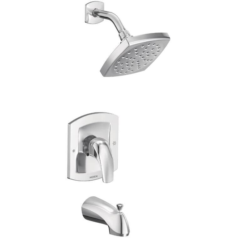 Zarina Single Handle Pressure Balanced Tub & Shower Faucet - Chrome