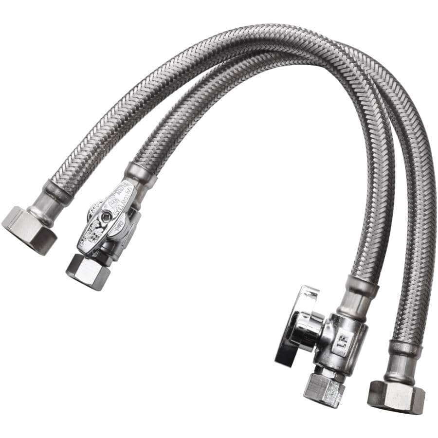 WATERLINE PRODUCTS:12" Add-A-Stop Faucet Installation Kit - Stainless Steel