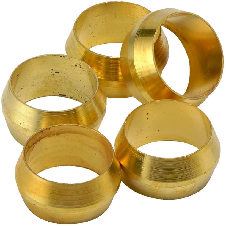 3/8" Brass Compression Ferrules - 5 Pack