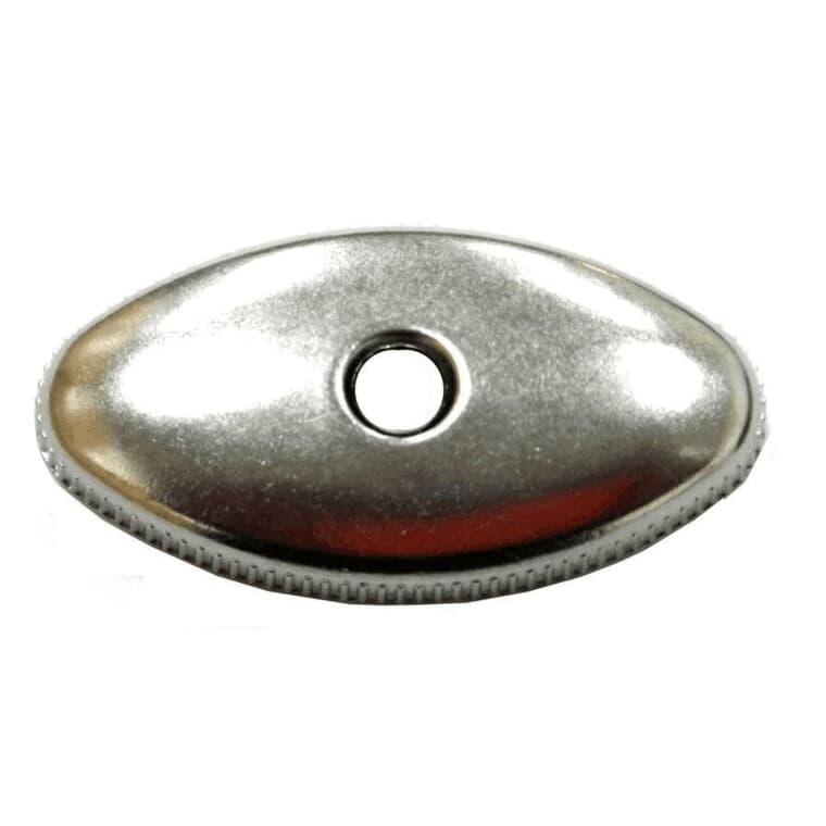 Poignée ovale métallique pour robinet chromé