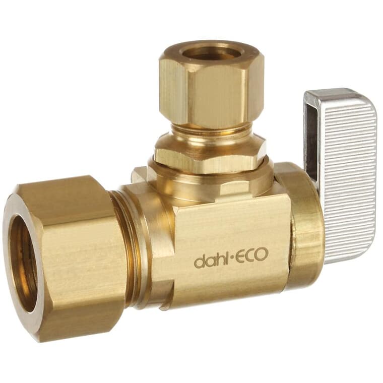 5/8" x 3/8" Outside Diameter Compression Brass Angle Supply Stop Valve