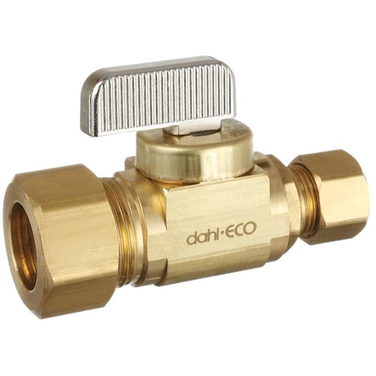 5/8" x 3/8" Outside Diameter Compression Brass Straight Supply Stop Valve