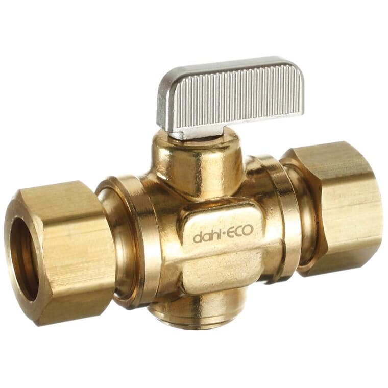 5/8" x 5/8" Outside Diameter Compression Brass Straight In-Line Stops & Isolation Valve