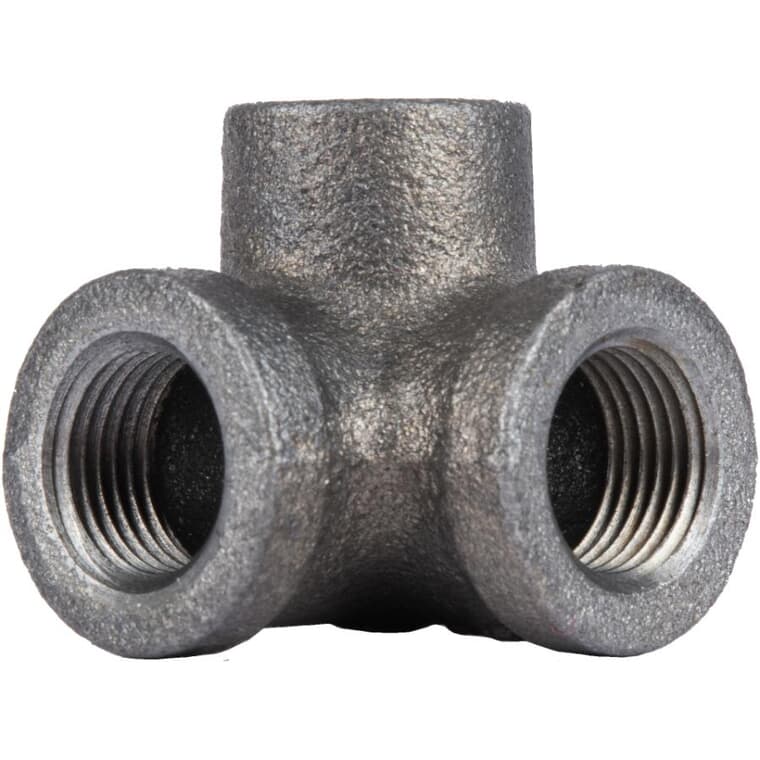 1/2" Black 3 Way Female Pipe Thread Elbow Pipe Fitting