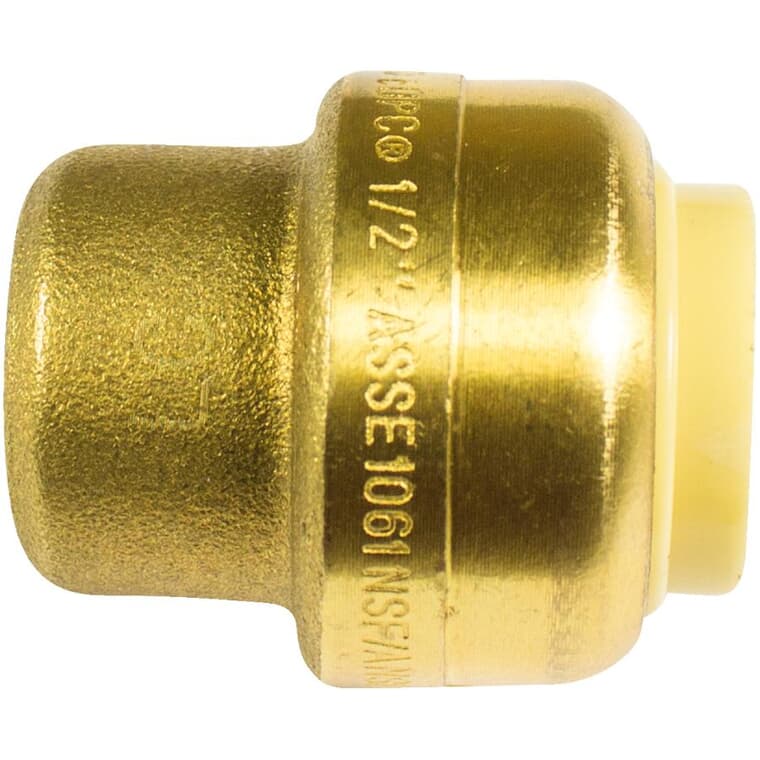 1/2" Push 'N' Connect Push Fit Brass Test Caps - 4 Pack