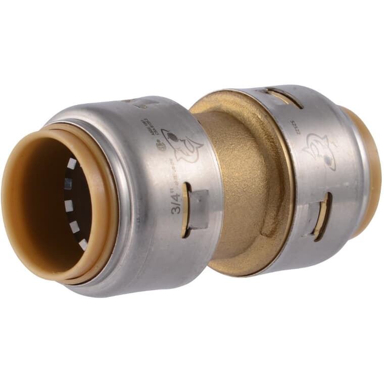 3/4" Push Fit Brass Coupling
