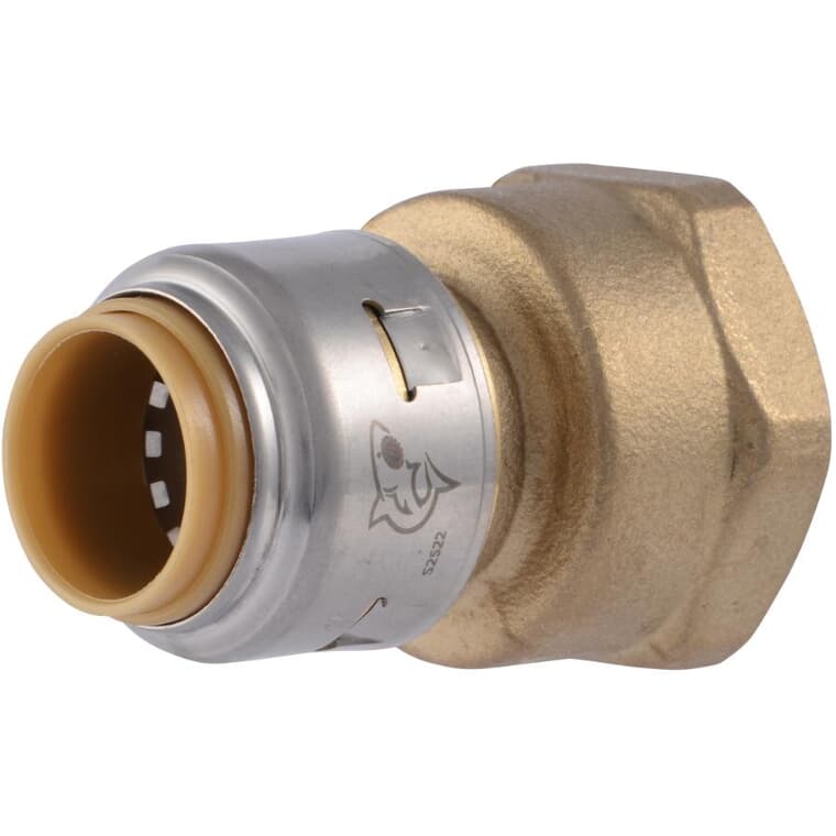 1/2" Push Fit x 3/4" FPT Brass Adapter