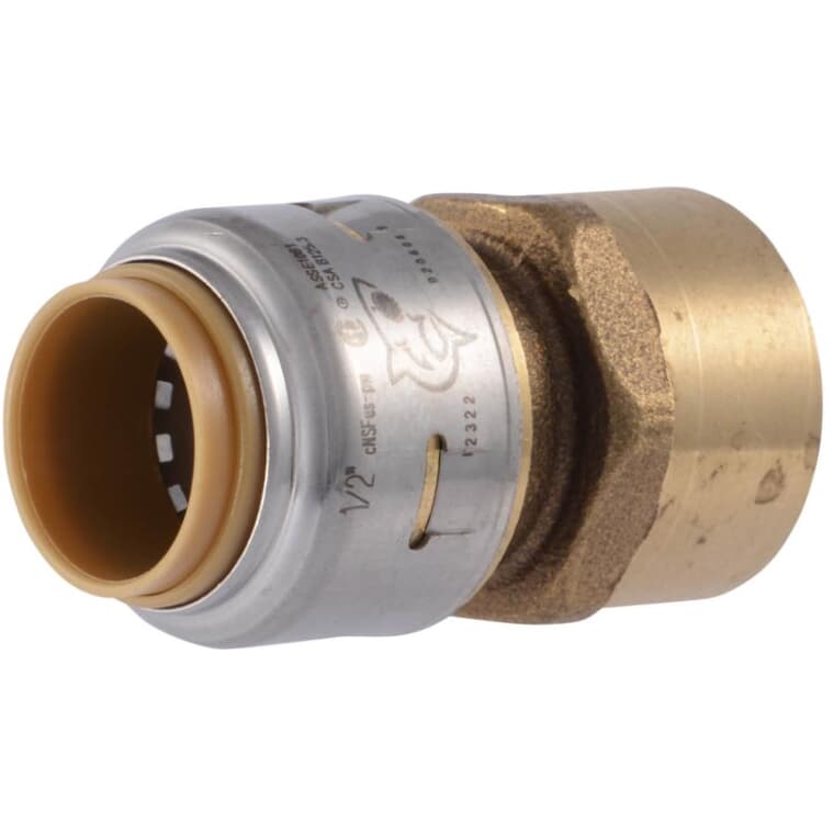 1/2" Push Fit x 1/2" FPT Brass Adapter