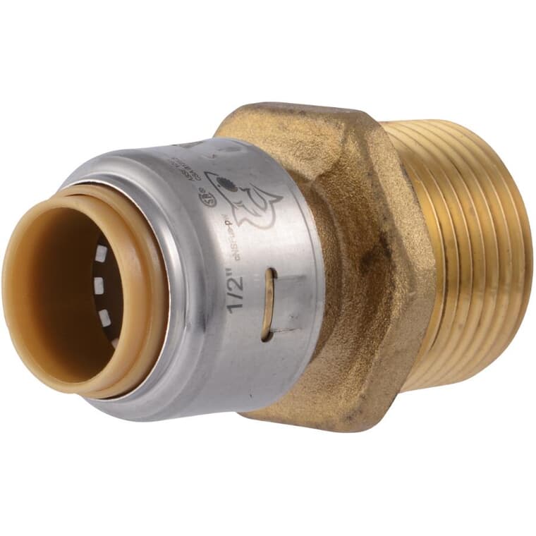 1/2" Push Fit x 3/4" MPT Brass Adapter