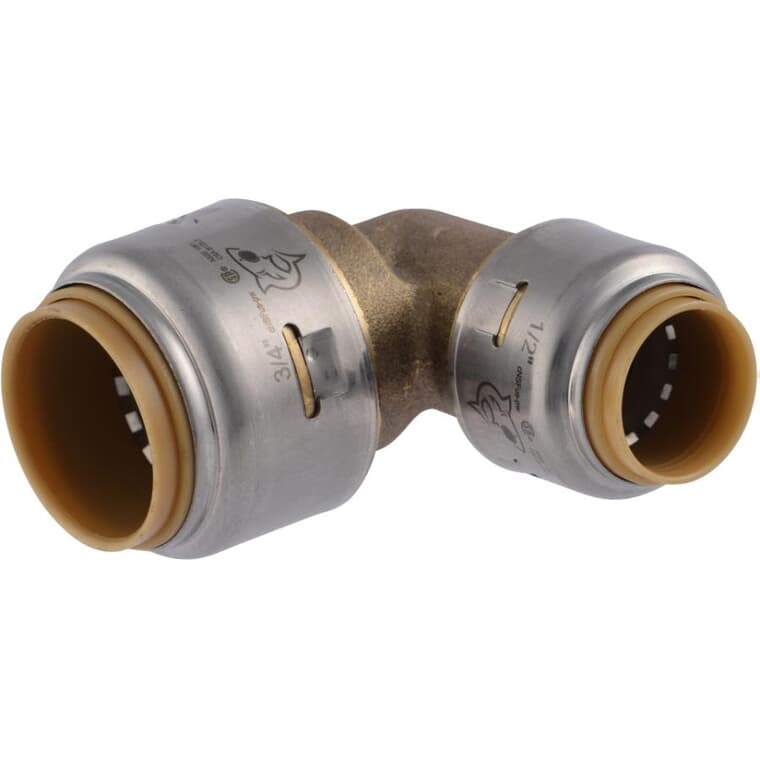 3/4" x 1/2" Push Fit Brass 90 Degree Reducing Elbow