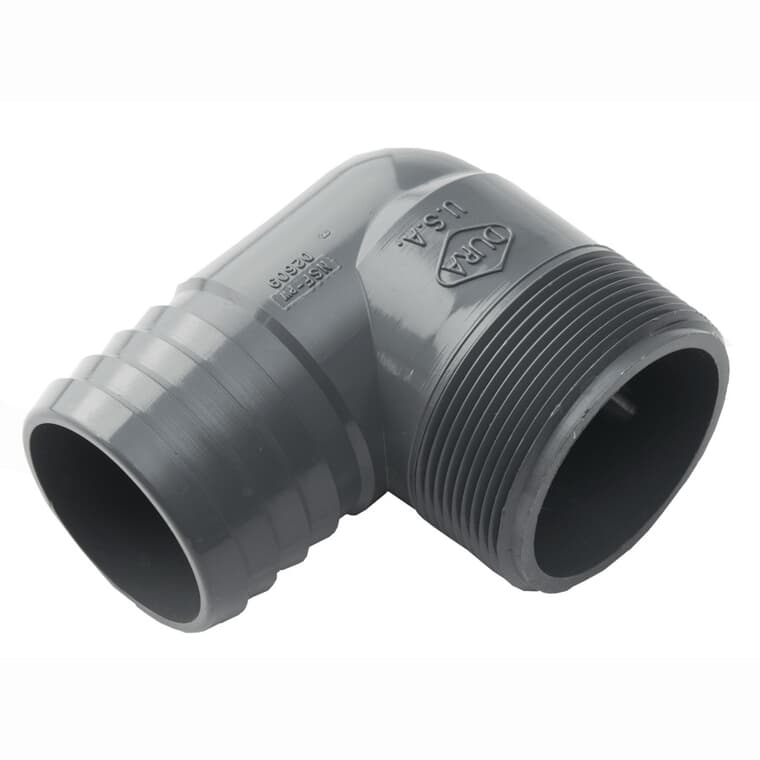 1-1/2" Insert x 1-1/2" MPT 90 Degree Poly Elbow