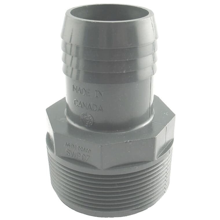 2" MPT x 1-1/2" Insert Poly Adapter