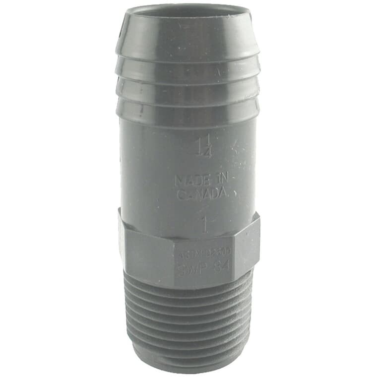 1-1/4" Insert x 1" MPT Poly Adapter