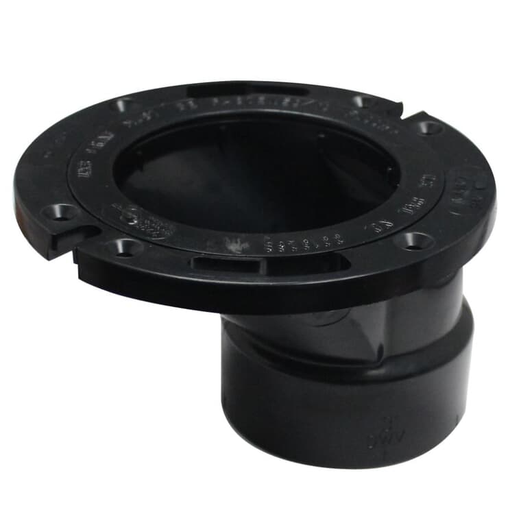 4" x 3" Offset ABS Toilet Flange with Adjustable Plastic Ring