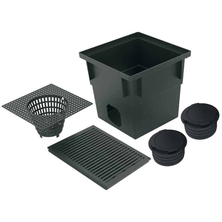13" x 13" Catch Basin Kit - with Black Grate