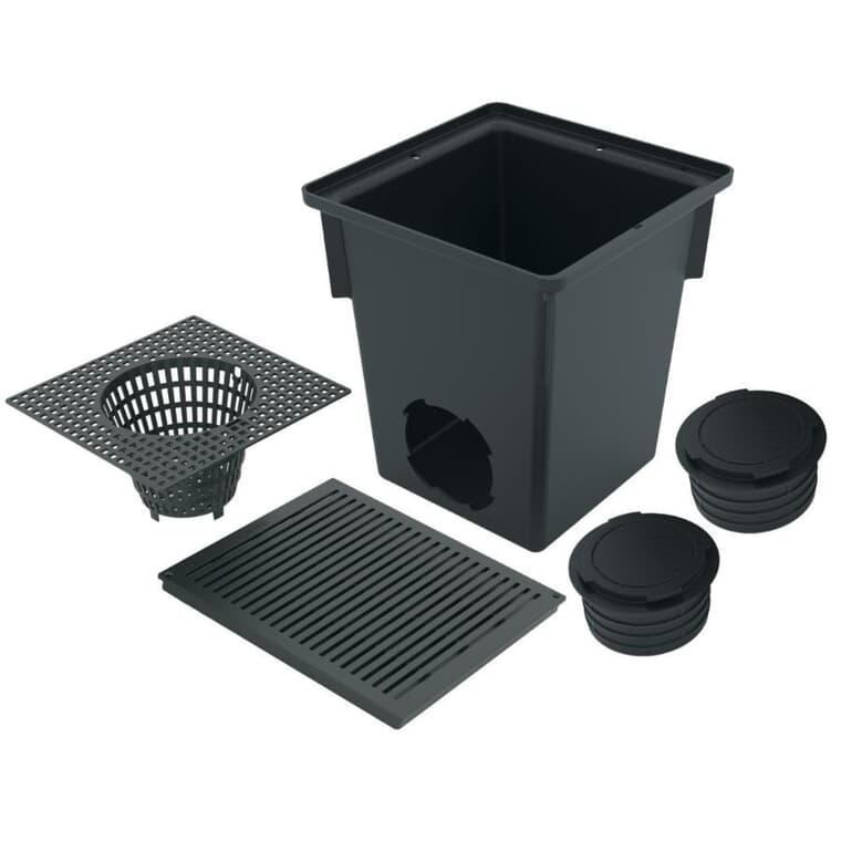 10" x 10" Catch Basin Kit - with Black Grate