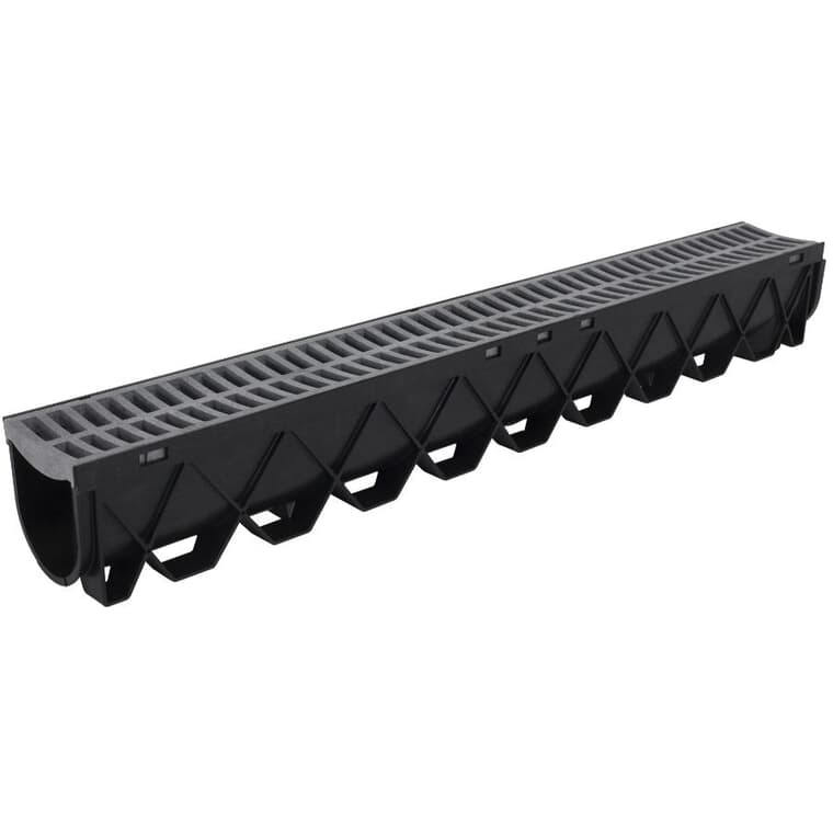 Storm Drain Channel Kit with Grate - 3 Pack