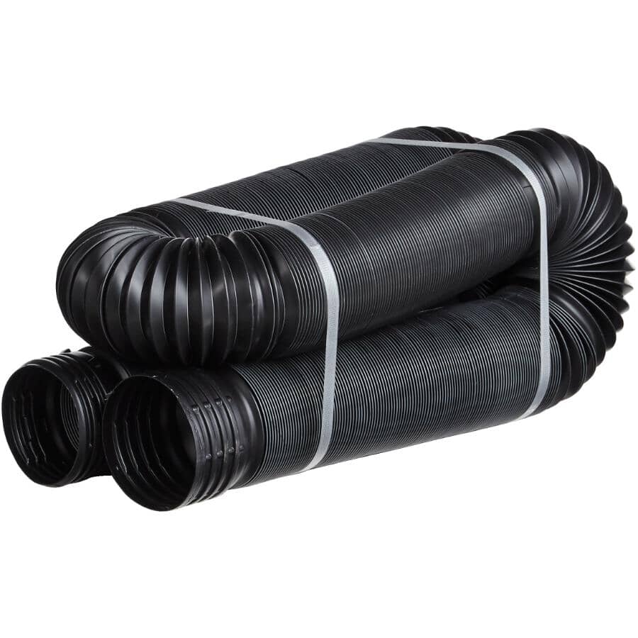 4&quot; x 25&#39; Expandable Solid Drain Pipe
