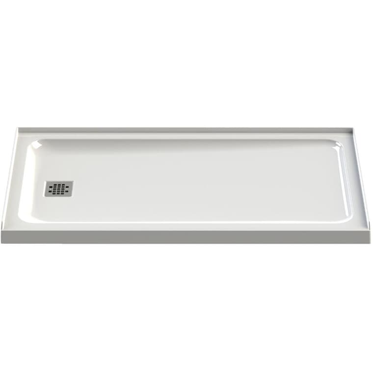 60" x 32" Olympia Shower Base - with Left Hand Drain, White