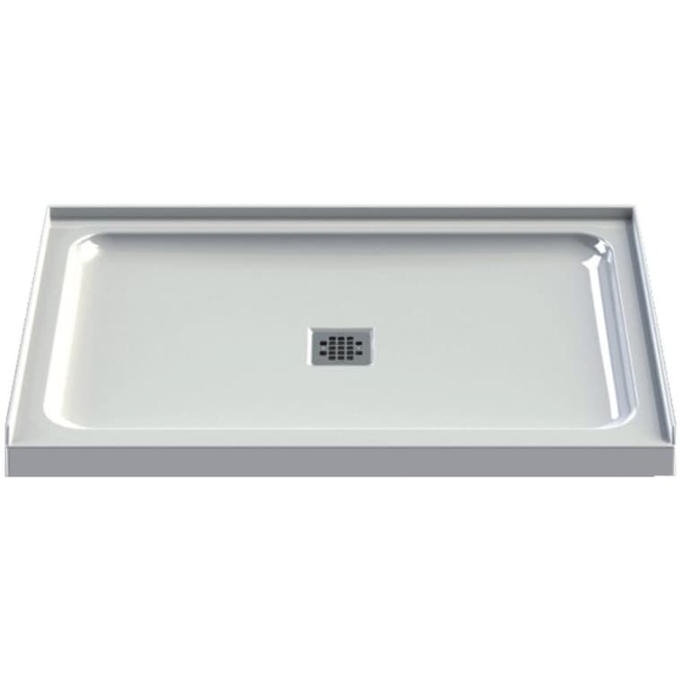 48" x 32" Olympia Shower Base - with Center Drain, White