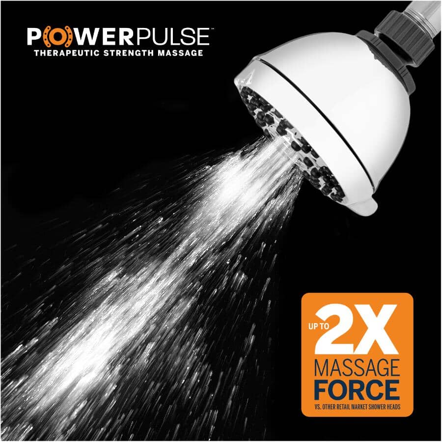 Powerpulse WATERPIK PowerPulse 6 Setting Wall Mount Showerhead | Home Hardware