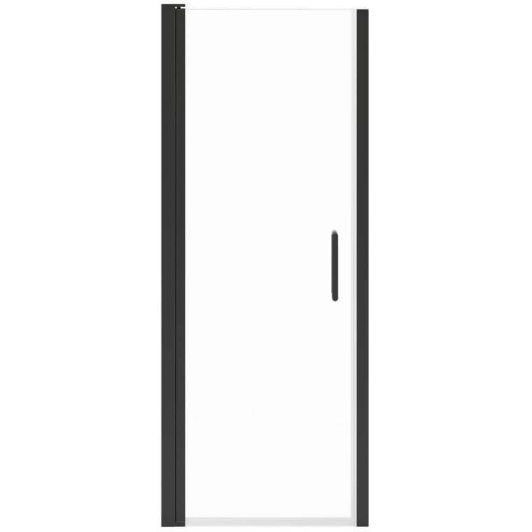 Porte de douche Manhattan pivotante à 180 degrés de 27 à 29 x 68 po, verre transparent de 6 mm et garniture noir mat
