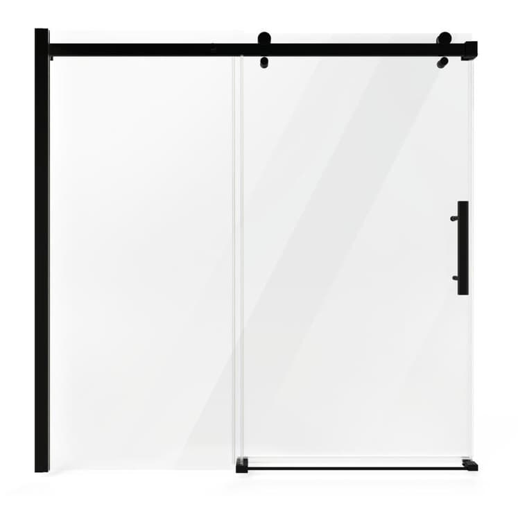 Inspiration Frameless Shower Door with Clear Glass & Black Trim - 60"