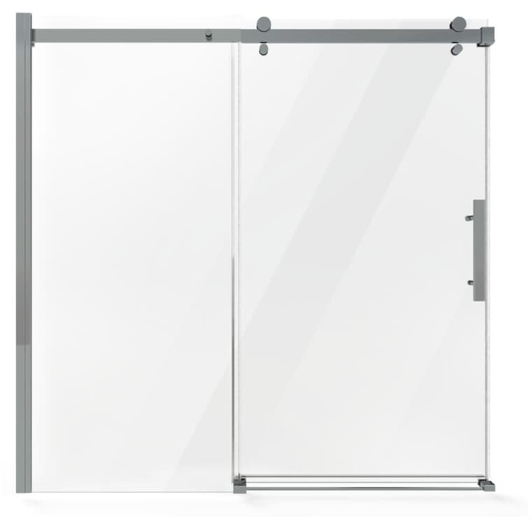 Inspiration Frameless Shower Door with Clear Glass & Chrome Trim - 60"
