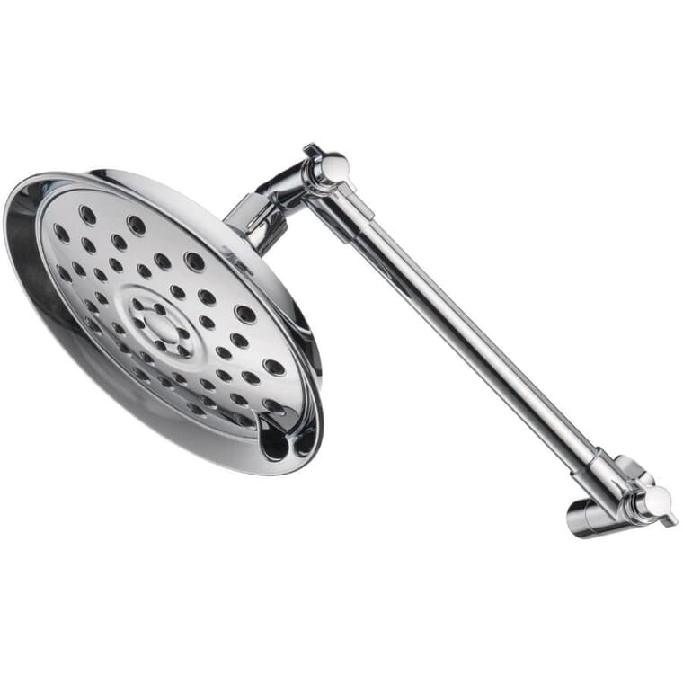 3 Setting Wall Mount Showerhead with Adjustable Arm - Chrome