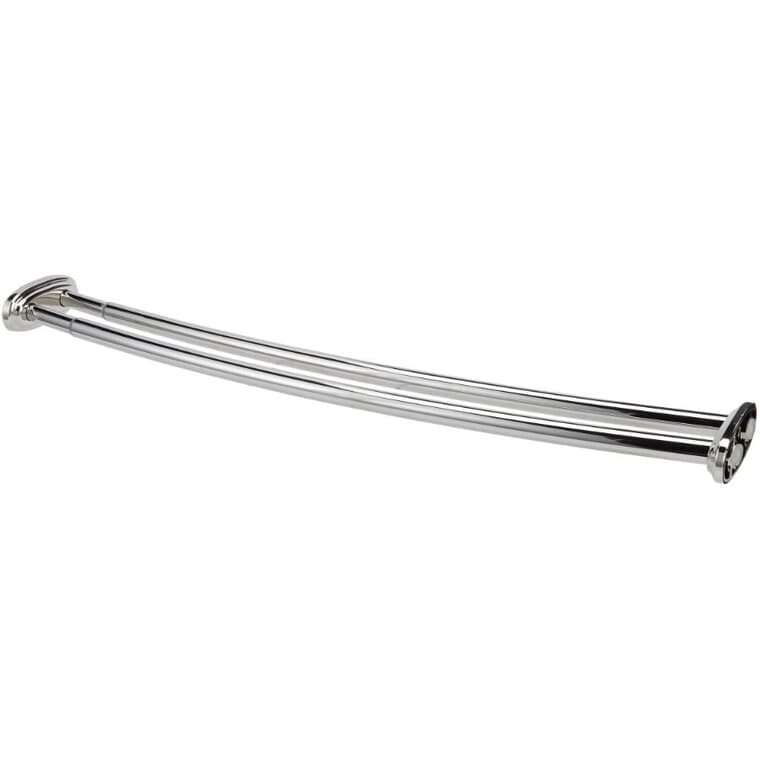 Adjustable Curved Double Shower Rod - Chrome, 57" - 60"
