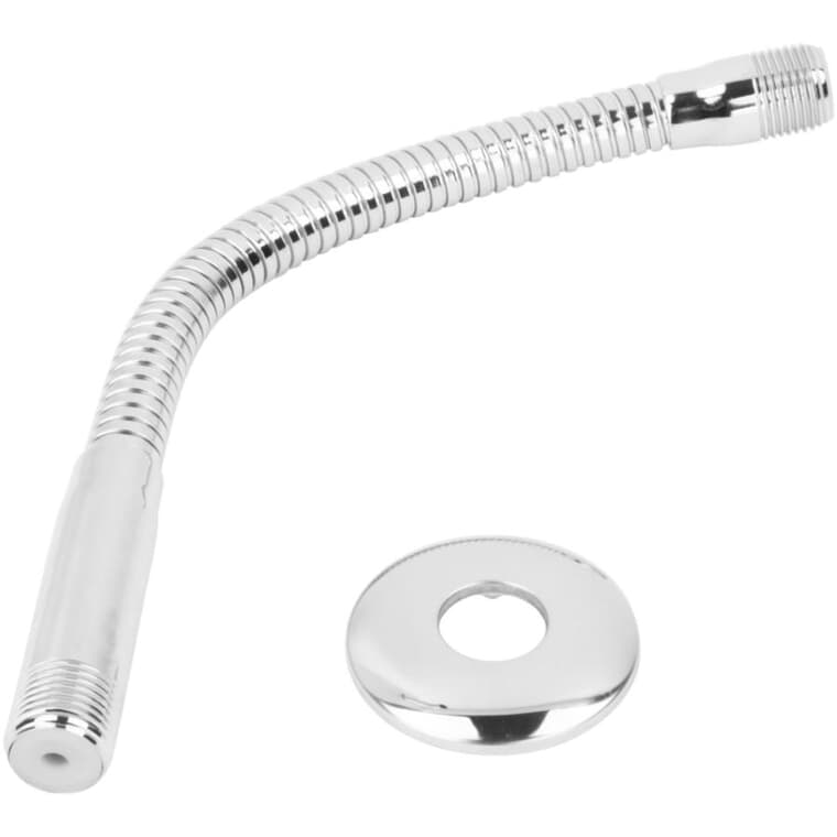 11.5" Flexible Shower Arm & Flange - Chrome