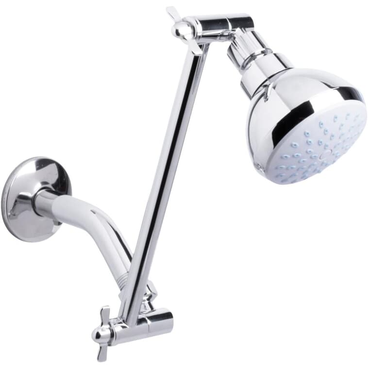 Wall Mount Showerhead - with High-Low Arm, Chrome