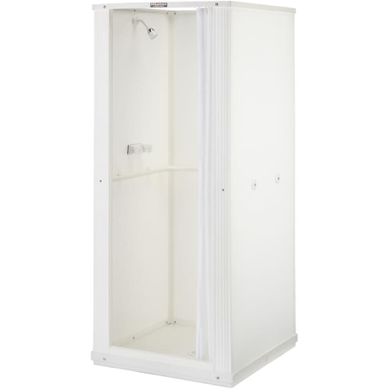 Cabine de douche autoportante de 32 po x 32 po, blanc