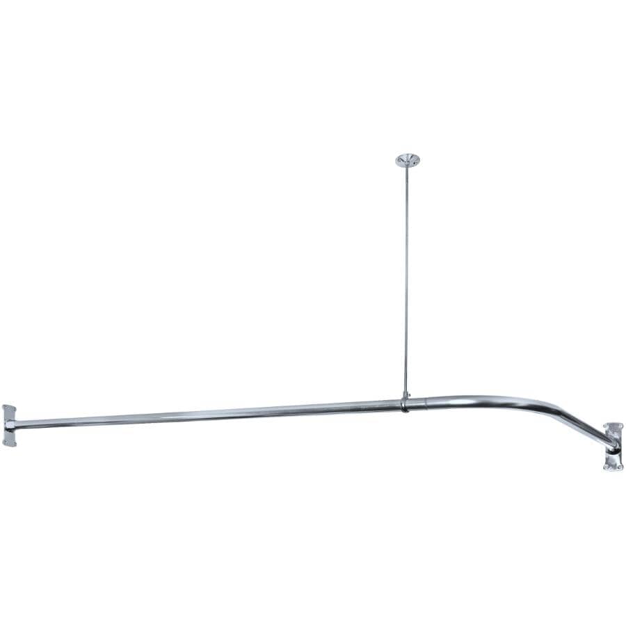WATERLINE PRODUCTS:L-Shaped Corner Shower Rod with Trim - 60" x 27"