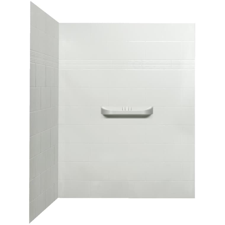 48" x 36'' Supreme Acrylic 2-Piece Corner Shower Walls - White