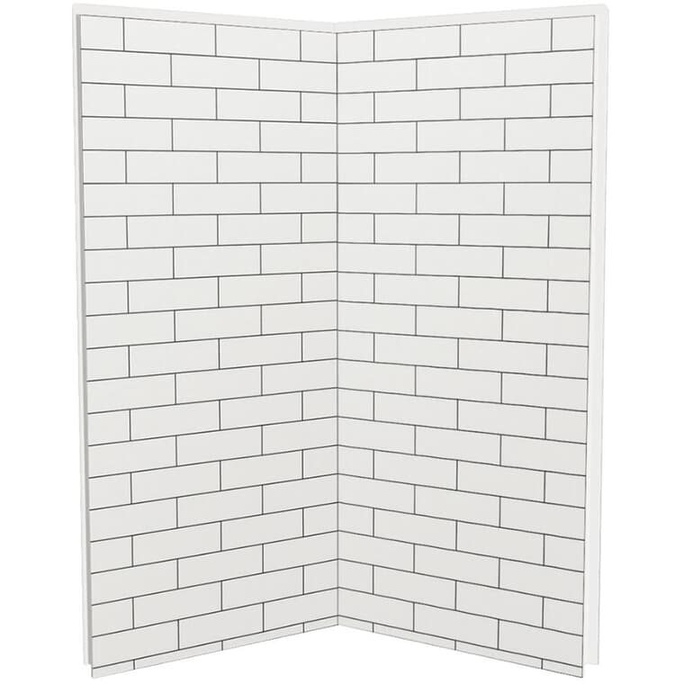 36" x 36'' Utile 2-Piece Corner Shower Walls - Metro Tux White