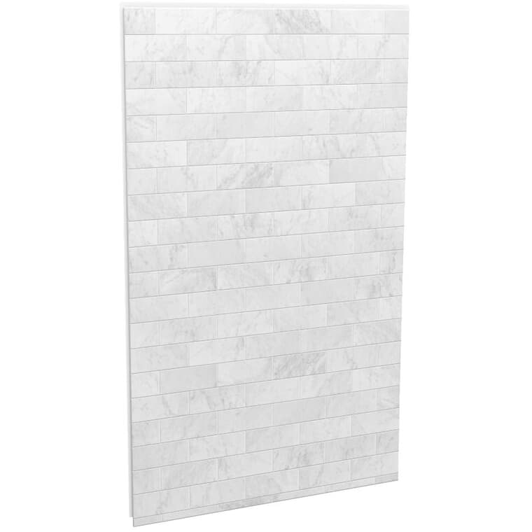 Mur de douche arrière Utile de 48 po x 80 po, marbre de Carrare