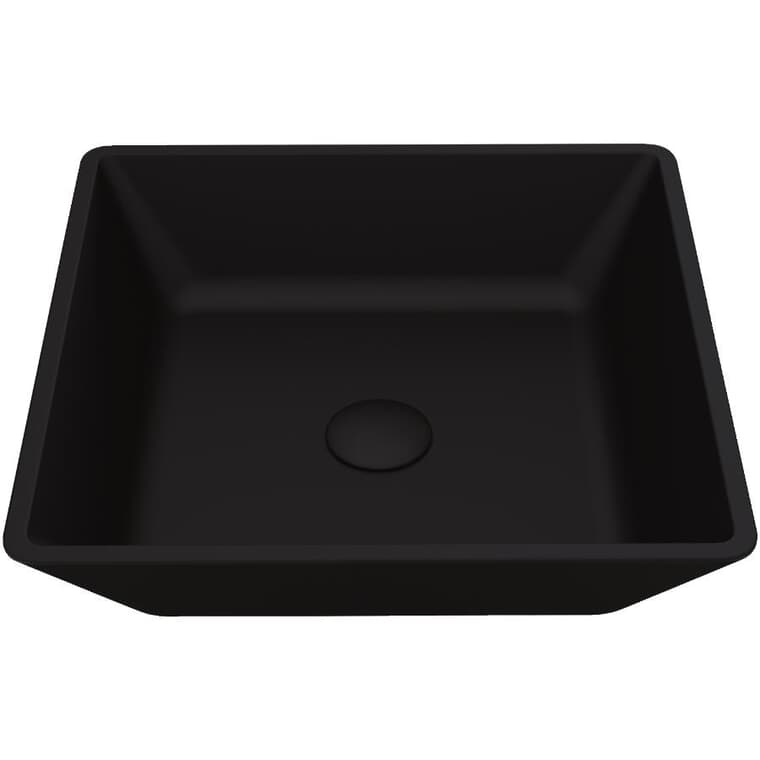 Lavabo vasque rectangulaire MatteShell Roma, noir, 15,75 x 15,75 po