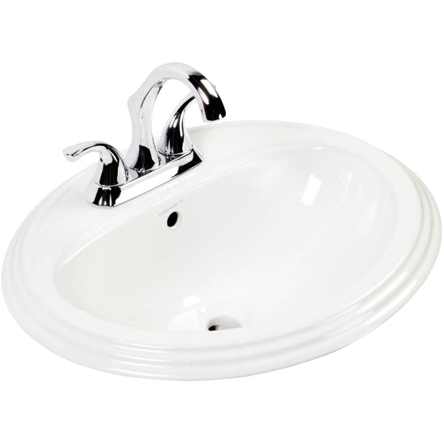 FOREMOST:21.88" x 18.38" Hemsworth Oval Drop-In Basin - White