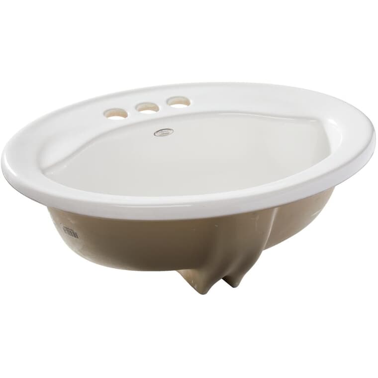 21" x 17.63" Cadet Oval Drop-In Basin - White