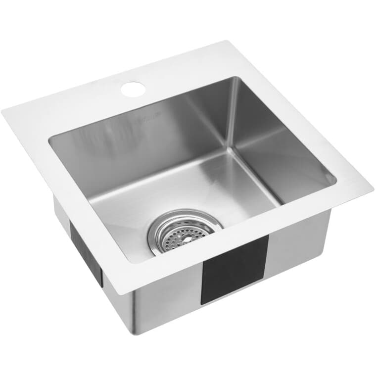 15" x 15" x 6" Dual Mount Bar Sink - Stainless Steel