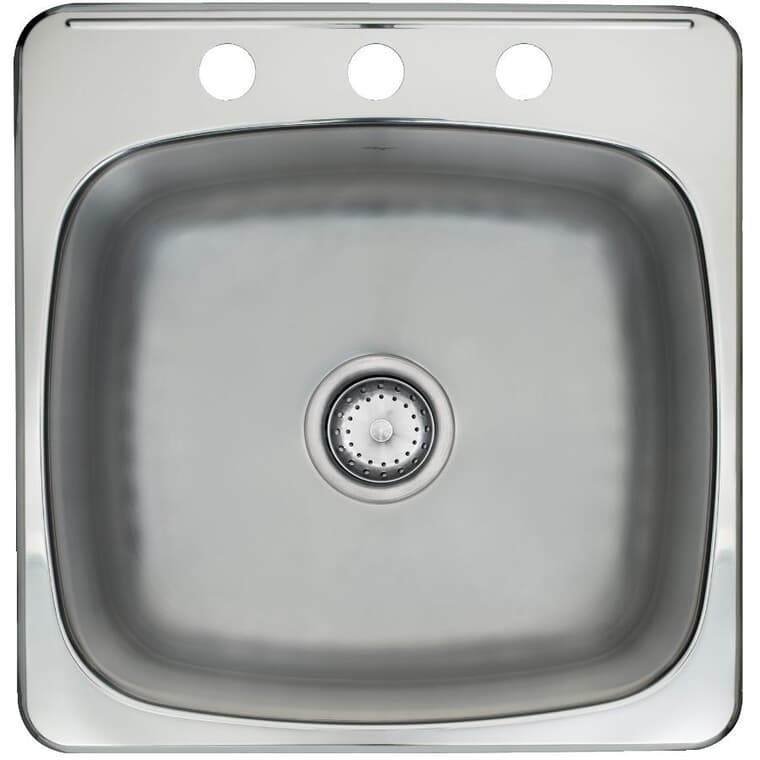 20.13" x 20.56" x 7" Drop-In Kitchen Sink - Stainless Steel