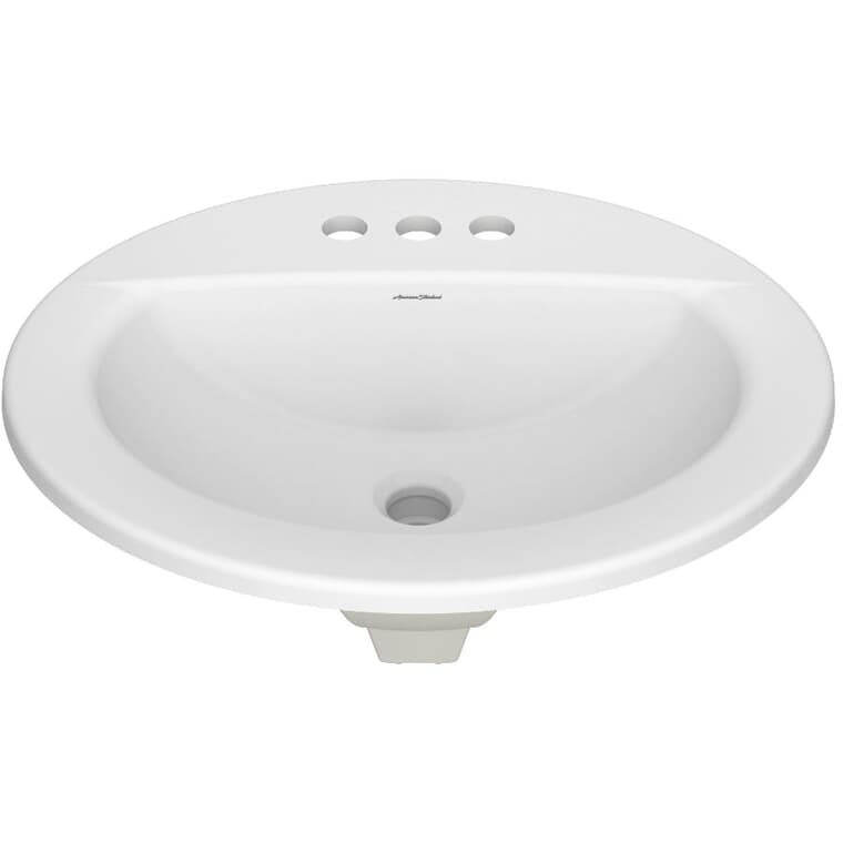 20.5" x 17.5" Colony Oval Drop-In Basin - White