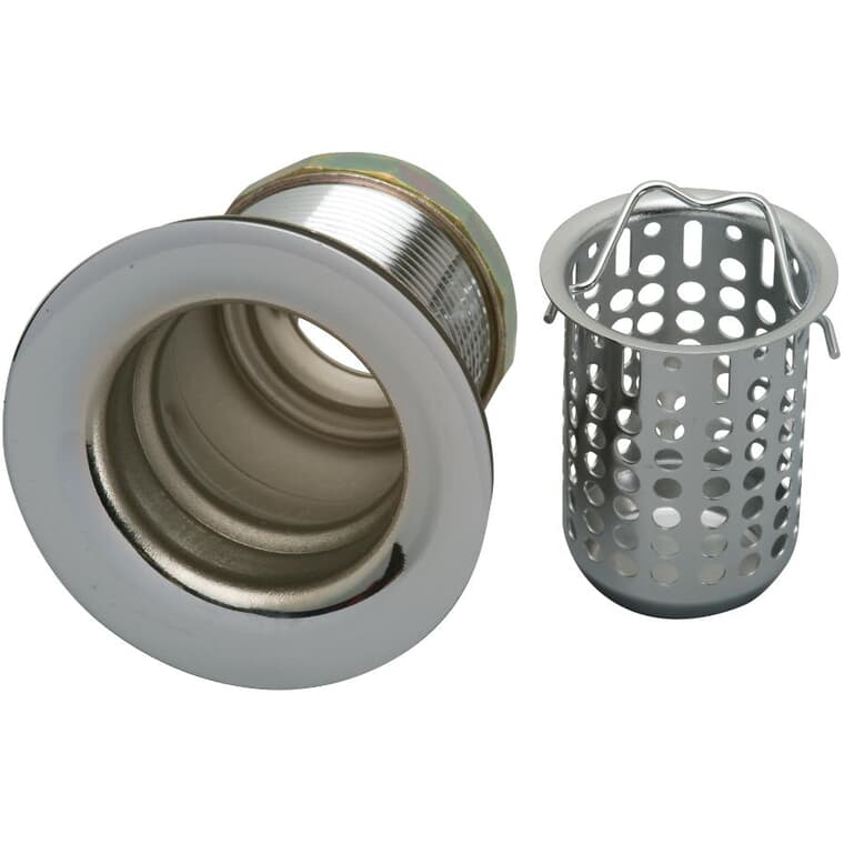 Complete Sink Duplex Strainer Assembly - Stainless Steel