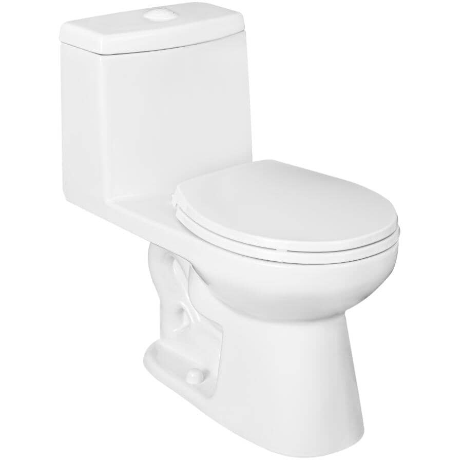 FOREMOST:3 L/4.8 L Chaplin High Efficiency Dual Flush Round Toilet - White