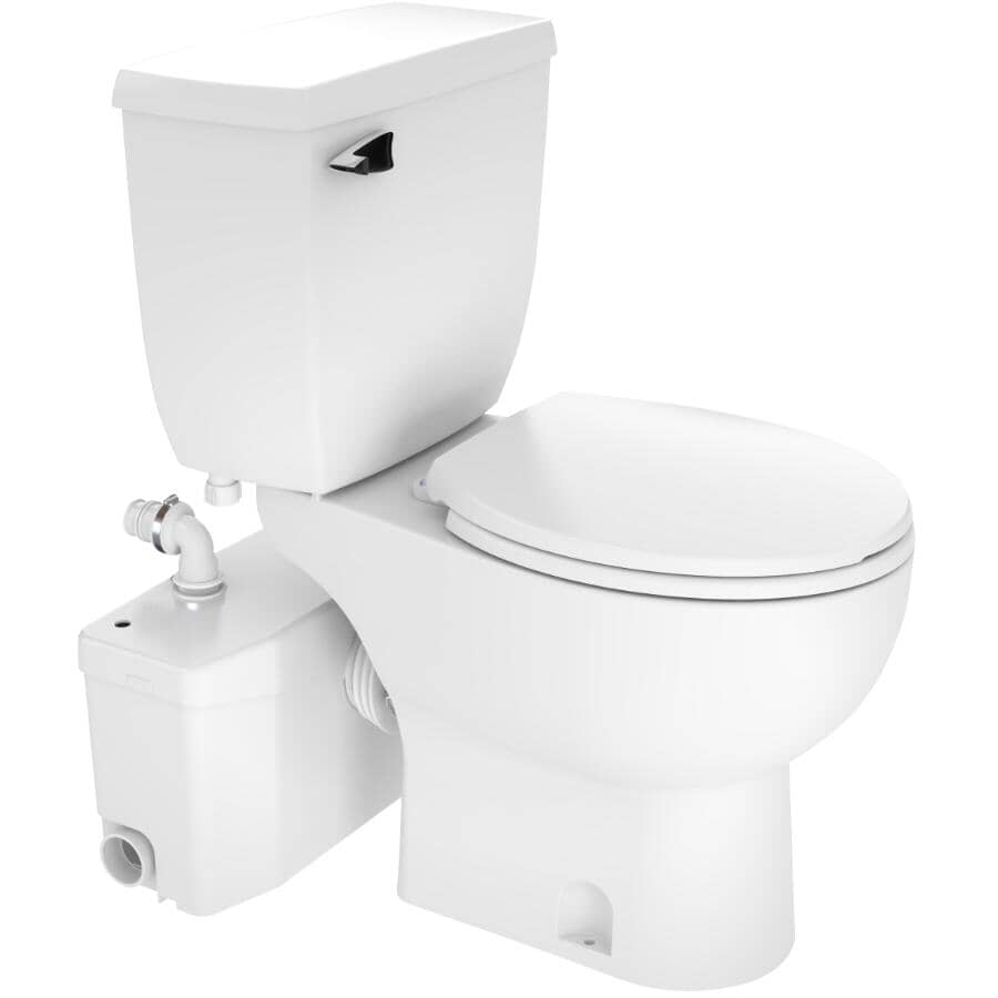 SANIFLO:4.8 L Saniplus Round Toilet - with Pump, 16.75" Accessible Height, White