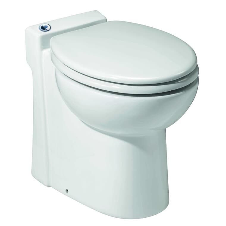 Toilette ronde blanche Sanicompact avec pompe, 4 L