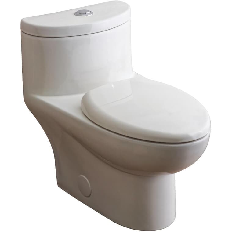 Toilette allongée Tofino à haute efficacité à double chasse de 4,1 L/6 L, blanc